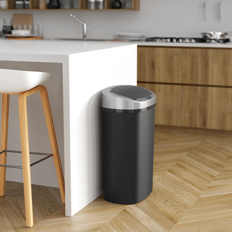 iTouchless Plastic Sensor Trash Can, 13 Gallon, Black (SPOS13B)