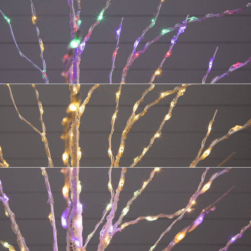 Nearly Natural 4-ft Pre-Lit Artificial White Birch Tree with 240 Color Changing LED Lights (T4920)
