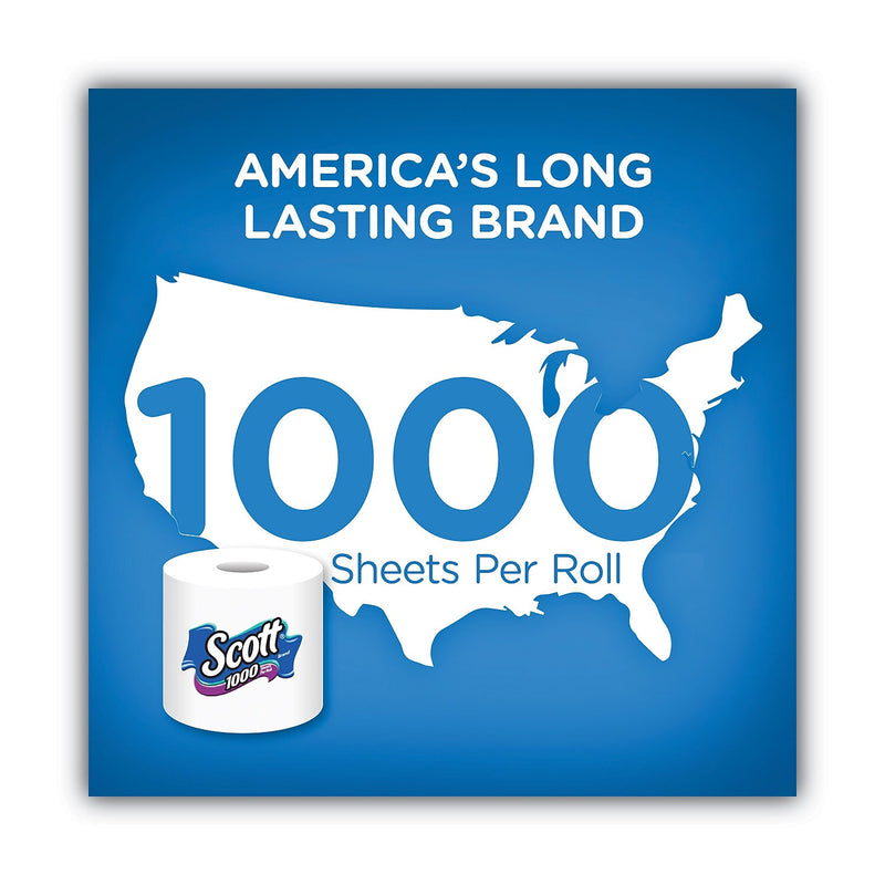 Scott Toilet Paper, 1-Ply, White, 1000 Sheets/Roll, 48 Rolls/Case (KCM10060)