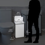 halo Stainless Steel Rectangular Sensor Trash Can with AbsorbX Odor Control System and Fragrance, White, 4 Gal. (SC04SW)