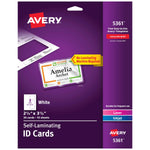 Avery Self-Laminating ID Cards, Matte White, 30/Pack (05361)