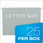 Pendaflex 100% Recycled Hanging File Folder, 1-Tab, Letter, Gray, 25/Box (81604)