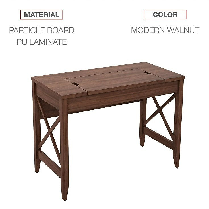 Alera Sit-to-Stand Table Desk, 47.25w x 23.63d x 29.5 to 43.75h, Modern Walnut