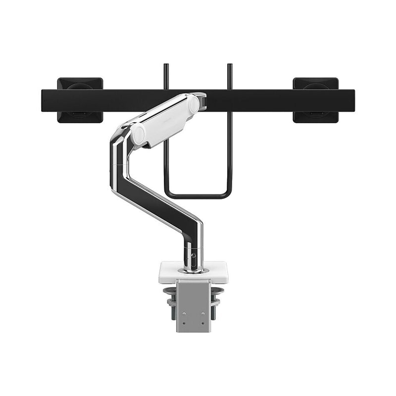 Humanscale Adjustable Dual Arms, Up to 28" Monitor, Silver (M82HBW)
