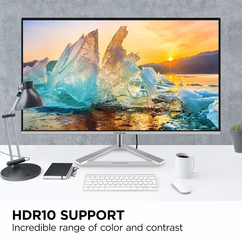 ViewSonic Thin-Bezel 27" 4K Ultra HD 60Hz LED Monitor, Silver (VX2776-4K-MHDU)