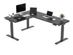 FlexiSpot E7 76"W Electric L-Shaped Adjustable Standing Desk, Black (E7LB557624BLK)