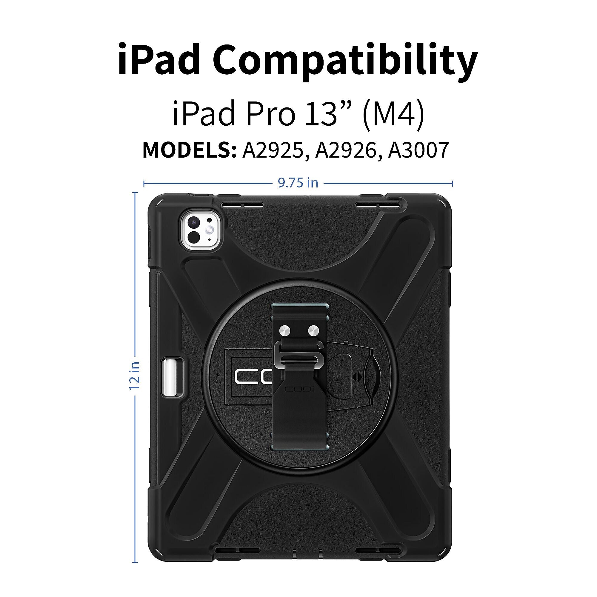 CODi Rugged 13" Case for iPad Pro M4, Black (C30705092)
