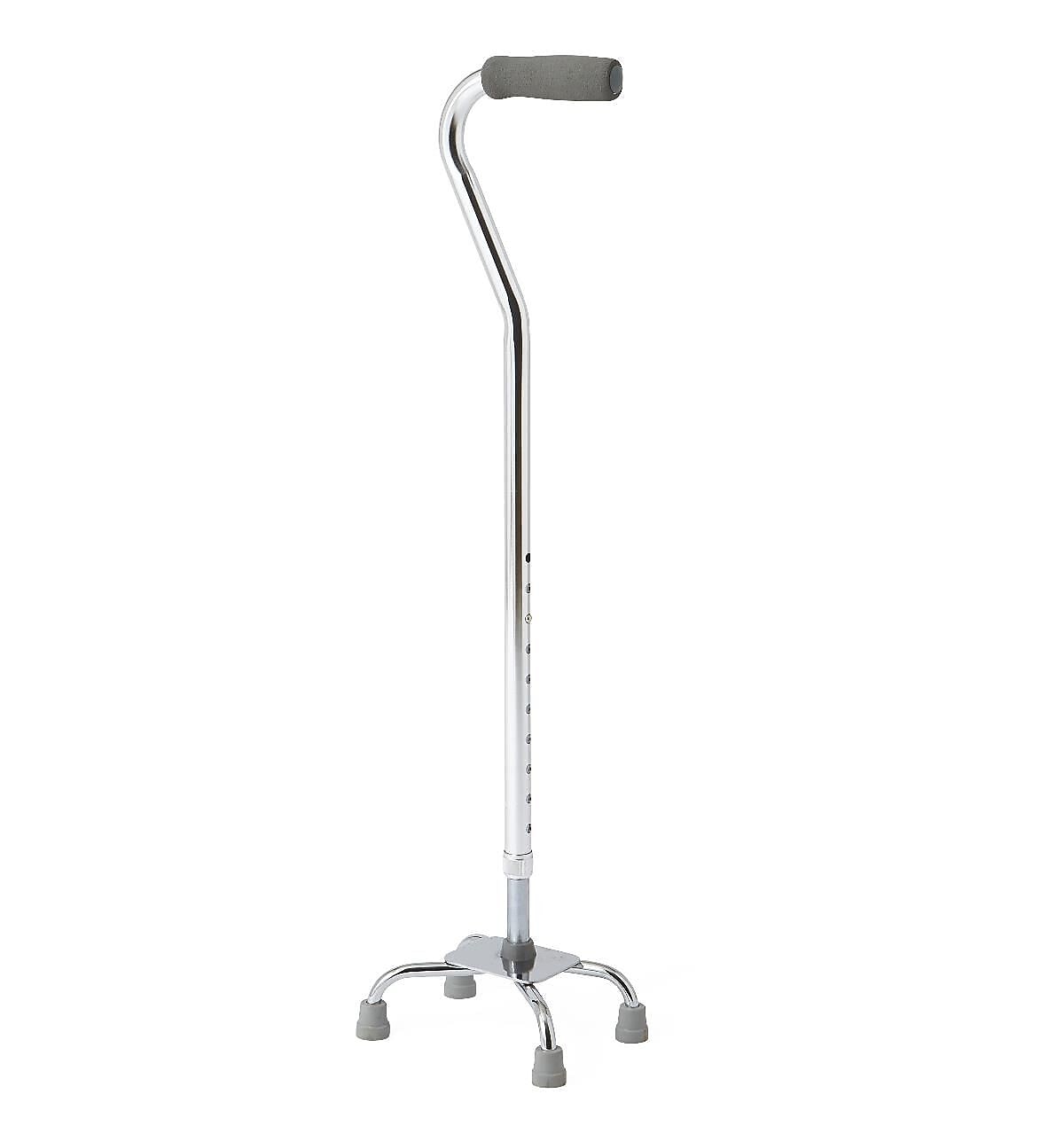 Medline Quad Base Cane, Small, Silver (MDS86222CHR)