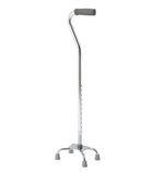 Medline Quad Base Cane, Small, Silver (MDS86222CHR)