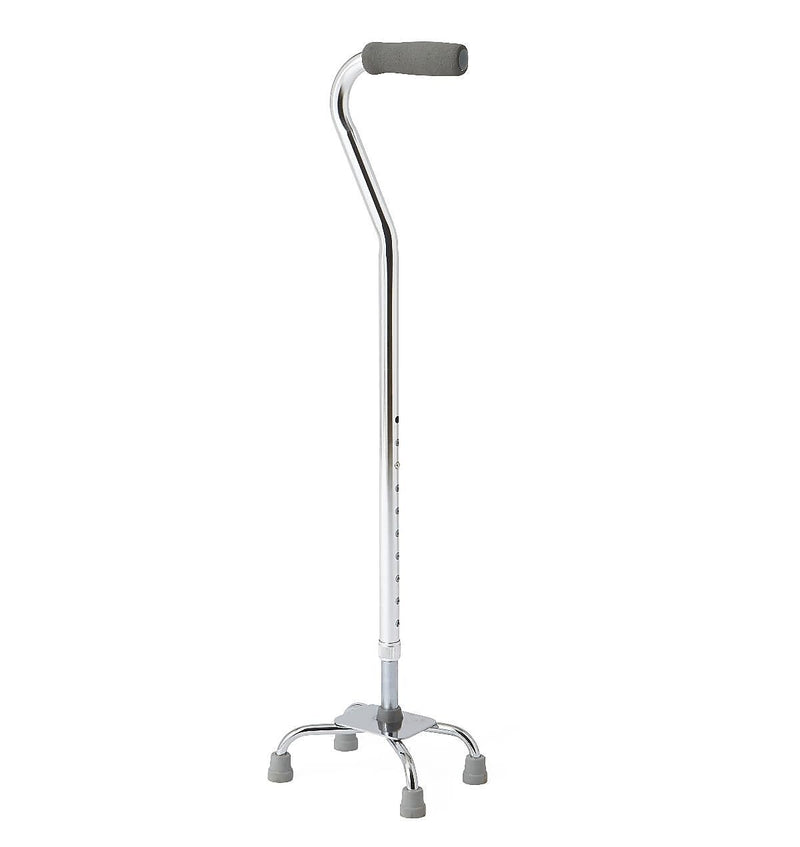 Medline Quad Base Cane, Small, Silver (MDS86222CHR)