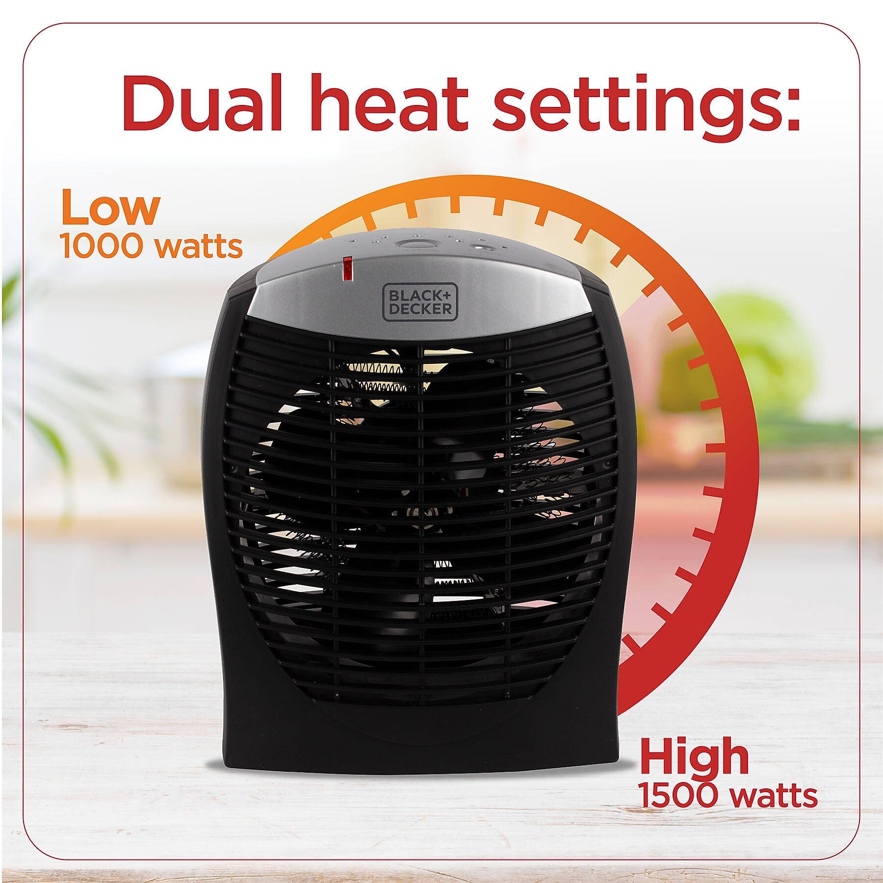Black & Decker 1500-Watt Portable Infrared Electric Heater, Black (BHDE1706)
