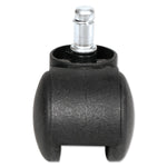 Alera Dual Wheel Hooded Casters, B Stem, 1.5" Caster, Black, 5/Set (ALECASTERHT1)