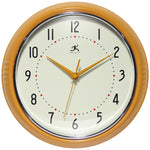 Infinity Instruments Round Retro Saffron Wall Clock, Aluminum, 12" (10940SY-12)