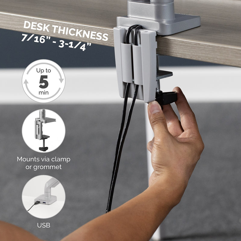 Fellowes Platinum Series Adjustable Monitor Arm, Up to 40" Monitor, Silver (8056401)