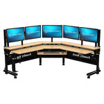 VersaDesk Foundry Bench 80"W Electric Corner Adjustable Standing Desk, Bamboo (FBC8080-BNB-APP )