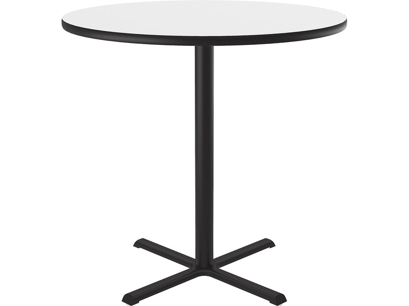 Correll 48" Round Dry-Erase Markerboard Cafe Table, Frosty White/Black (BXB48DER-80)