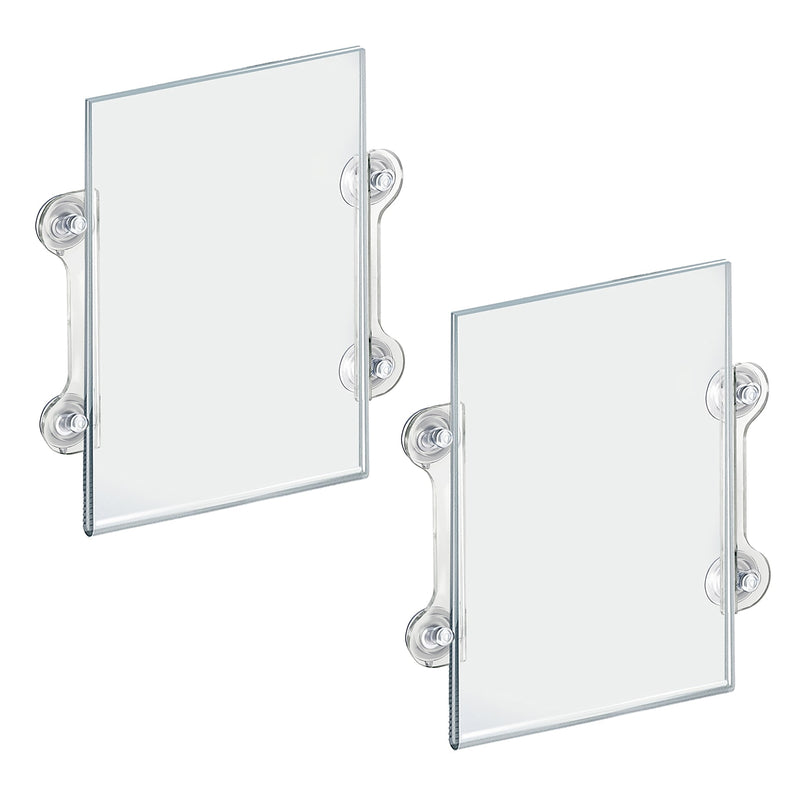 Azar Sign Holder, 11.5" x 14", Vertical, Wall Mounted, Clear, Acrylic, 2/Pack (106606)