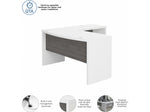 Bush Business Furniture Echo 60"W L Shaped Bow Front Desk, Pure White/Modern Gray (ECH025WHMG)