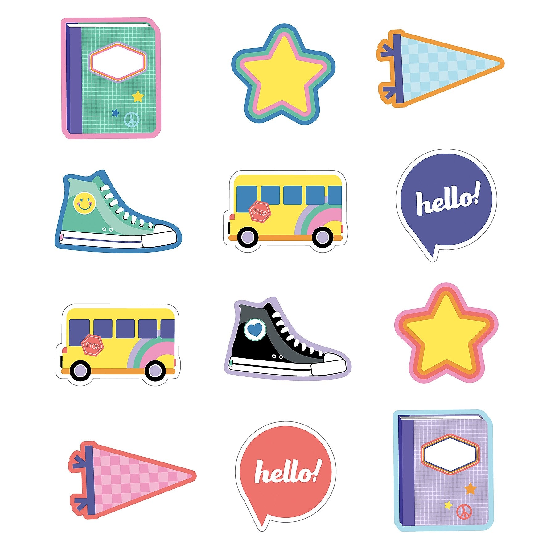 Carson Dellosa Education We Stick Together Hello School Cut-Outs, 36/Pack, 3 Packs/Bundle (CD-120652-3)