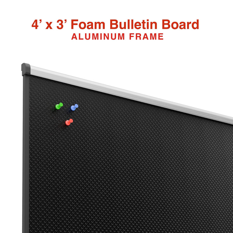 Staples Foam Bulletin Board, Aluminum Frame, 4' x 3' (ST62830)