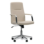 Alera Fixed Arm Leather Task Chair, White (ALEWS4106)