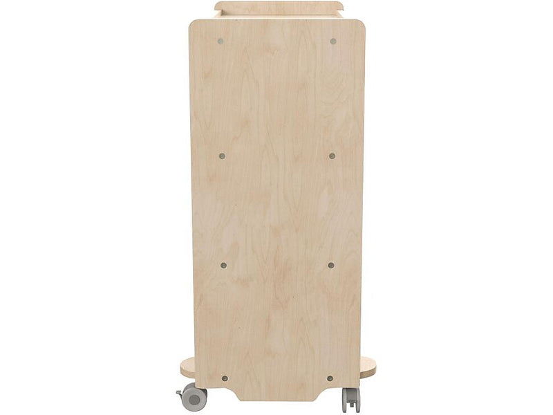 Flash Furniture Bright Beginnings Mobile 3-Section Storage Cart, 31.5"H x 31.5"W x 15.75"D, Brown (MK-KE24114-GG)