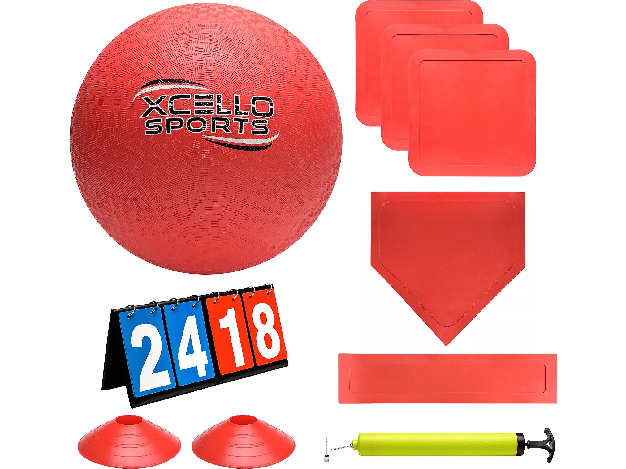 Xcello Sports Kickball Set, Red (KICKBALLSET-RED)