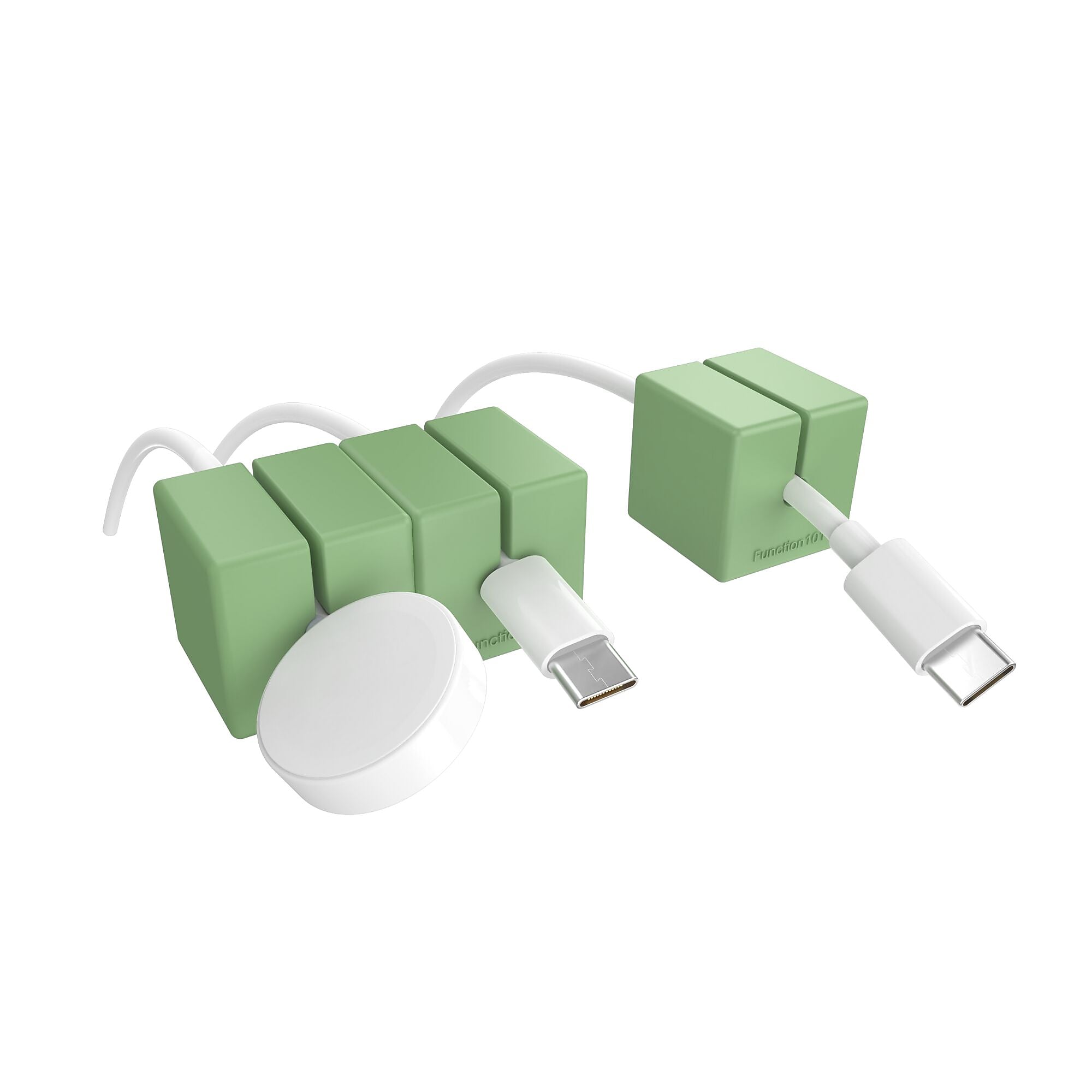 Function101 Cable Blocks, Magnetic Cable Organizers, Green, 3/Pack (F101-CBXR3)