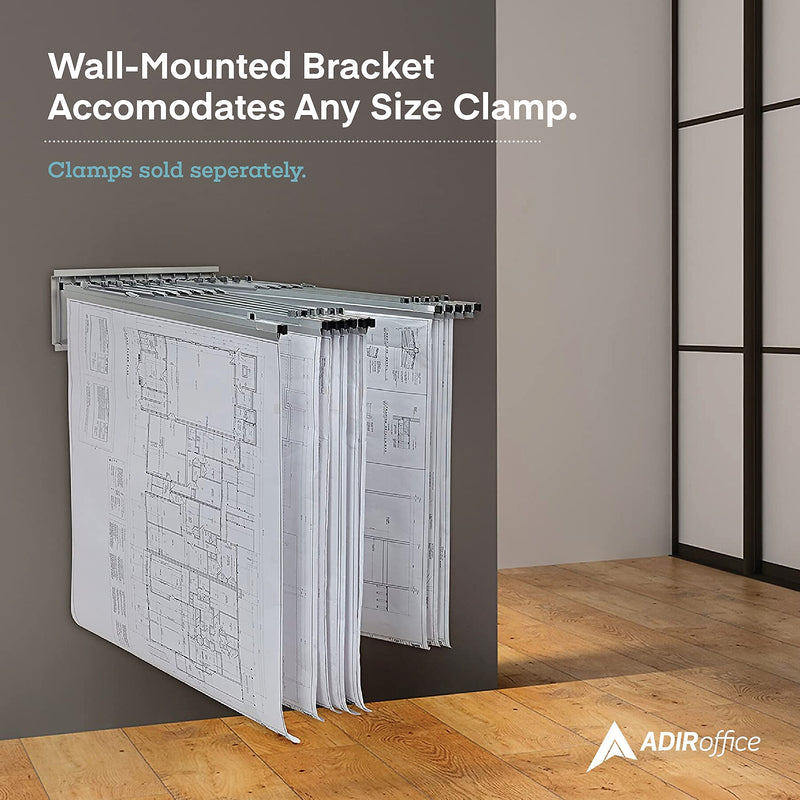 AdirOffice Steel Hanging Wall File, For Blueprint & Large-Format Files, Gray (617-KIT1)
