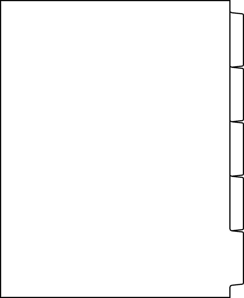 DocuCopy Reverse Collated Blank Paper Dividers, 5-Tab, White, 1,250/Case (1001)