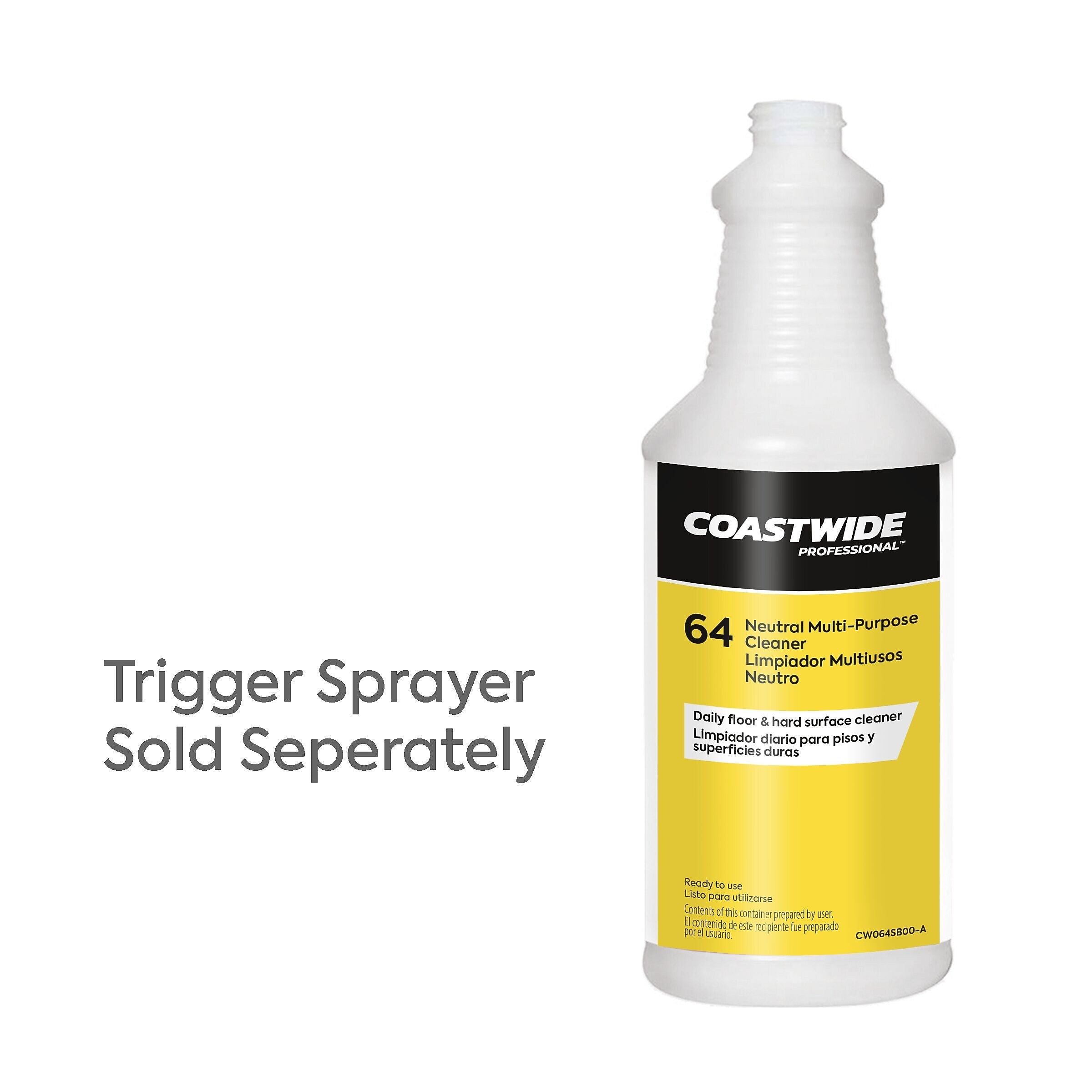 Coastwide Professional™ 64 Neutral Multi-Purpose 32 Oz. Spray Bottle, Yellow (CW6400SB-A)
