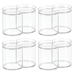 iDESIGN Stackable Plastic Dual Canister with Lid, Clear, 4/Pack  (28376M4)