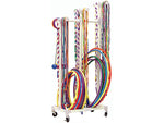 Champion Sports Jump Rope and Hoop Cart, White (RHRACK)