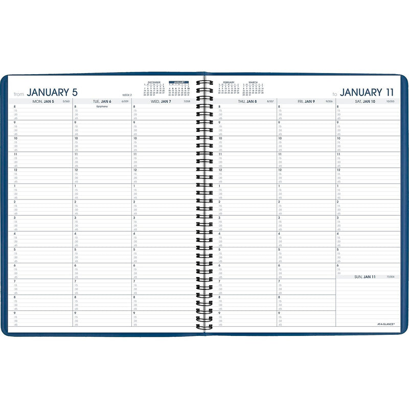 2026 AT-A-GLANCE 8.25" x 11" Weekly Appointment Book, Faux Leather Cover, Blue (70-940-20-26)