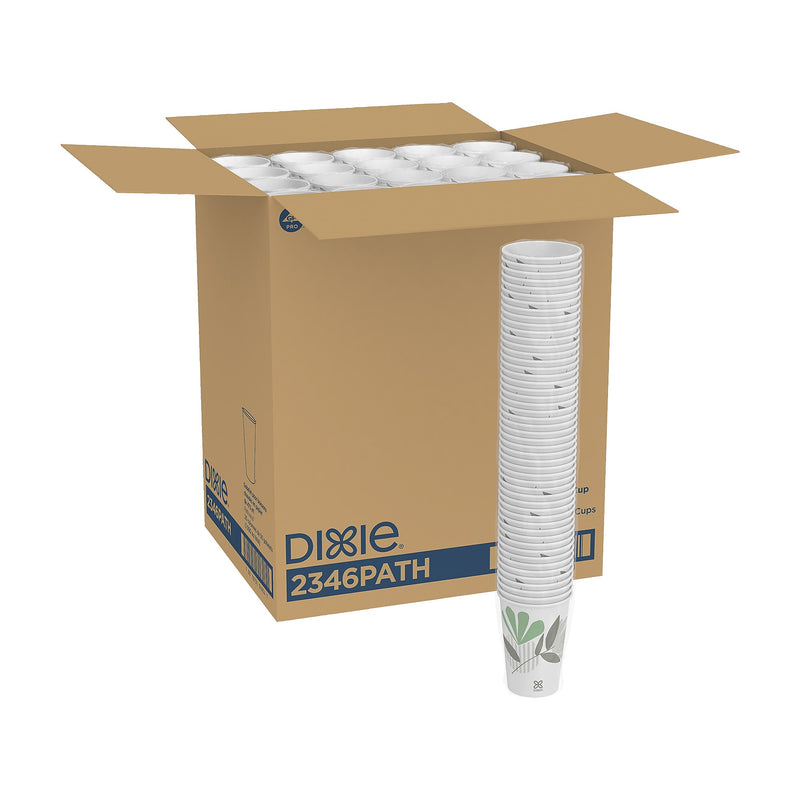 Dixie Pathways Poly Paper Hot Cups, 16 oz., White, 1000/Carton (2346PATH)