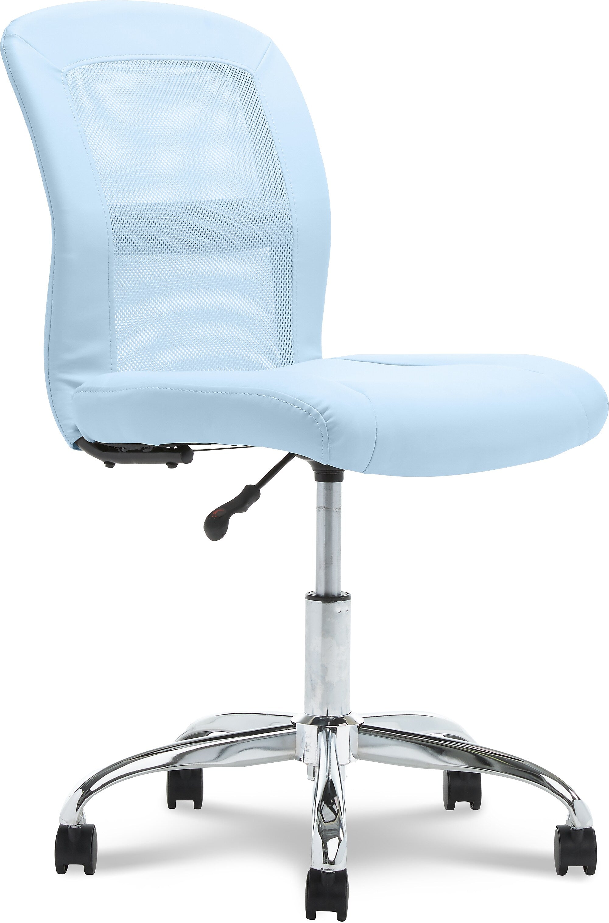Serta Essentials Armless Ergonomic Bonded Leather/Mesh Swivel Task Chair, Blue (48740D)