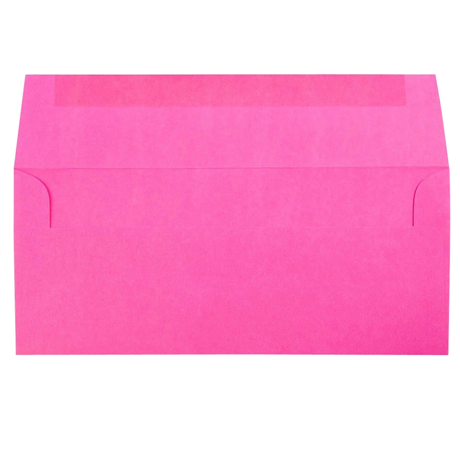 JAM Paper #10 Business Envelopes, 4 1/8" x 9 1/2", Ultra Fuchsia Pink, 100/Pack (15847d)