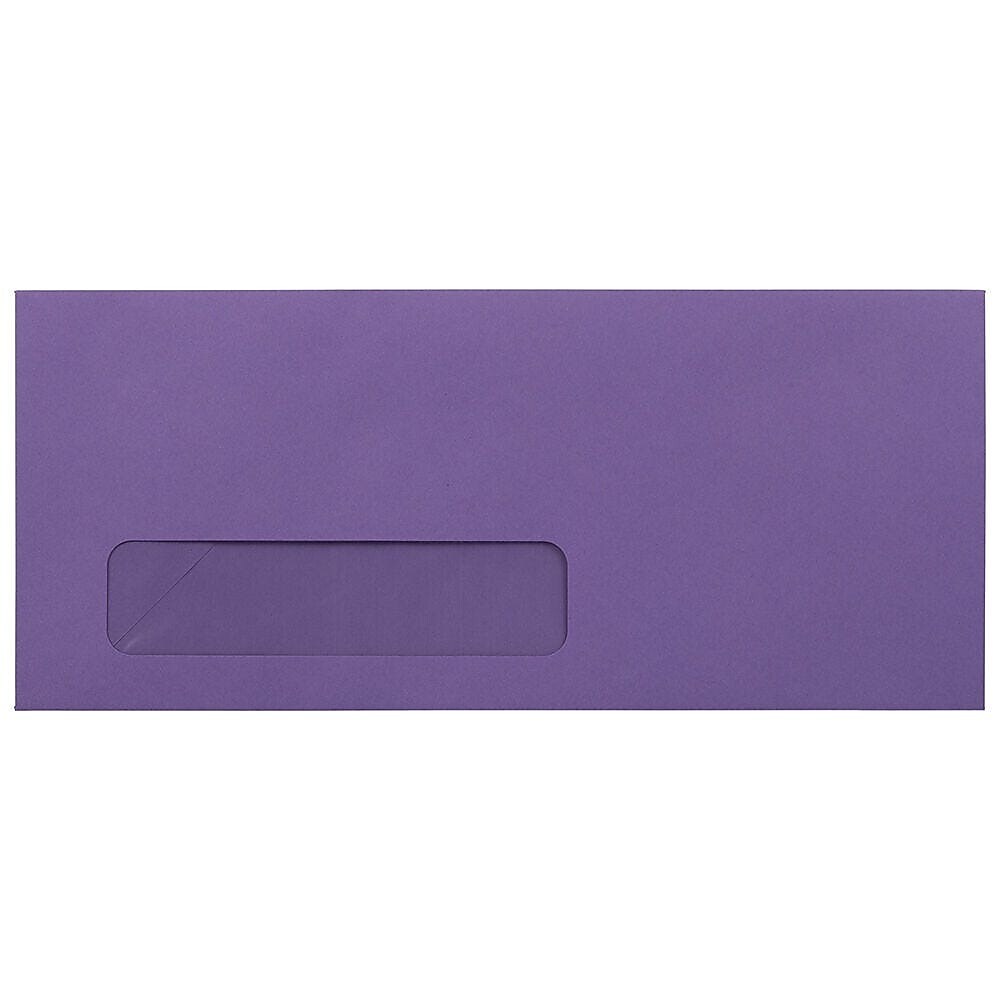 JAM Paper #10 Booklet Envelopes, 4 1/8" x 9 1/2", Purple, 100/Pack (1536405d)