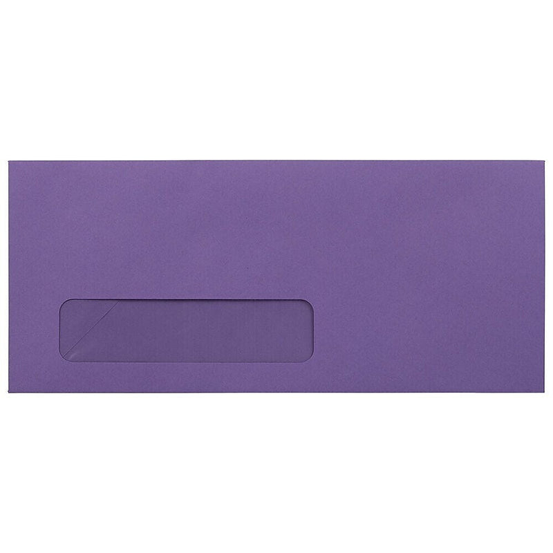 JAM Paper #10 Booklet Envelopes, 4 1/8" x 9 1/2", Purple, 100/Pack (1536405d)