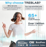 Treblab C7-Pro Noise Canceling Bluetooth Stereo Computer Headset, Black