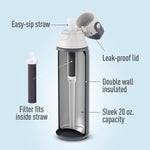 Brita Stainless Steel Filtered Water Bottle, 20 oz., Carbon (36447)