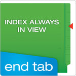 Pendaflex Recycled End Tab File Folder, Straight Cut, Letter Size, Green, 100/Box (H110DGR)