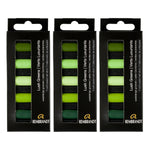 Rembrandt Soft Pastels Micro Sets, Lush Greens, 5/Set, 3 Sets/Bundle (RBX31820510-3)