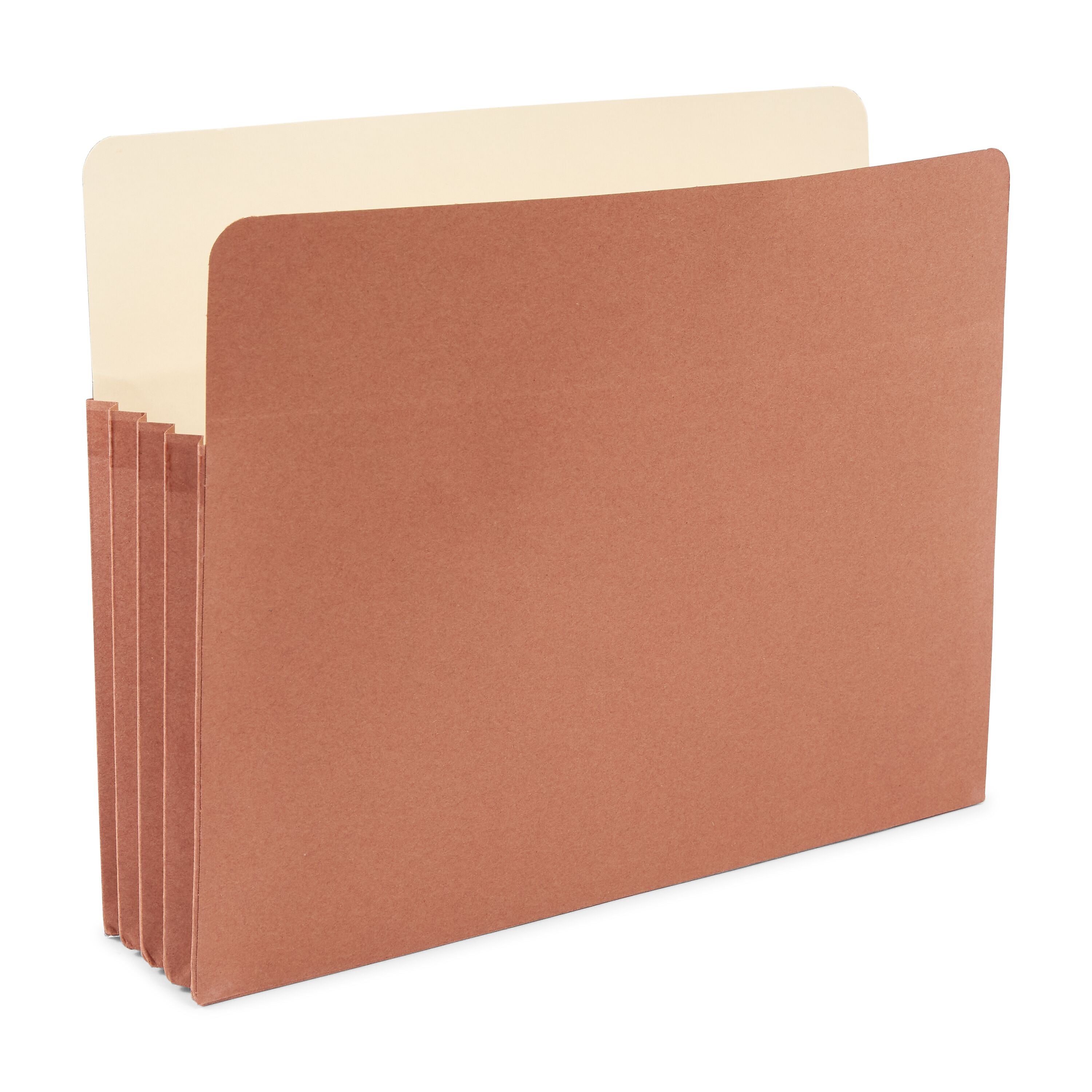 Staples Reinforced File Pocket, 3.5" Expansion, Letter Size, Brown, 25/Box (ST418293)