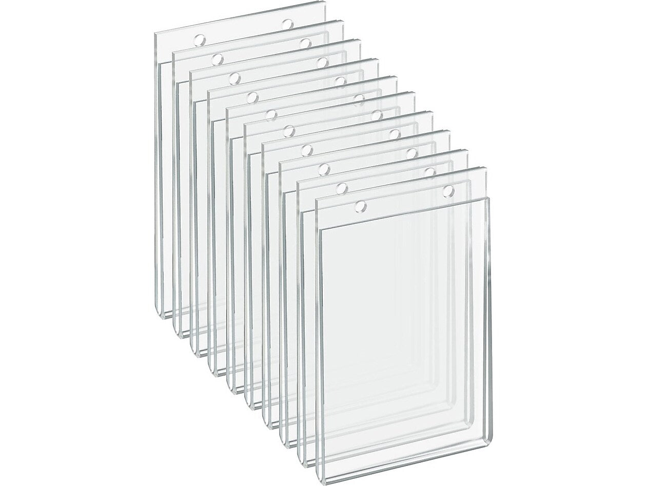 Azar Sign Holder, 4" x 6.75", Vertical, Wall Mounted, Clear, Acrylic, 10/Pack (162732)