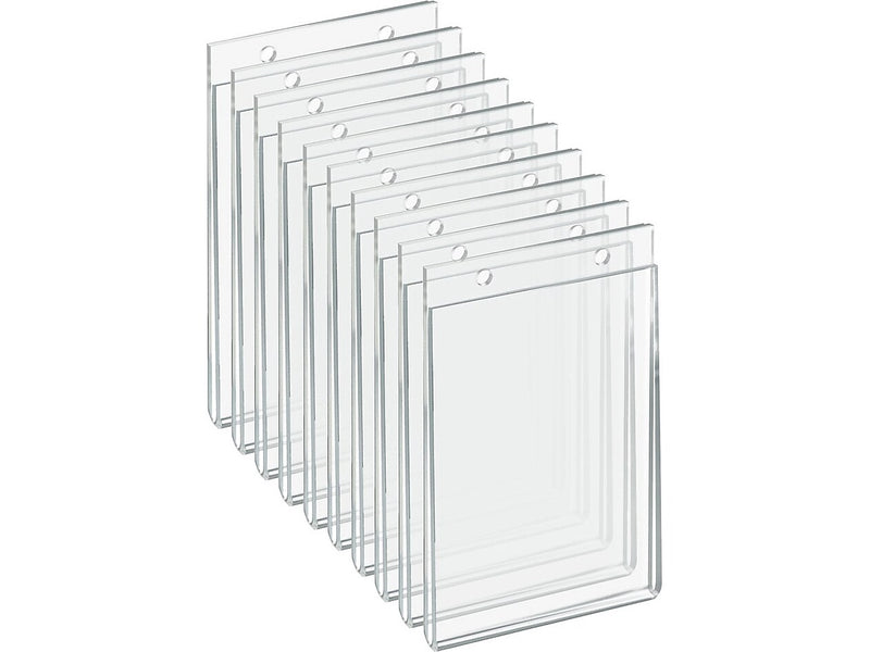 Azar Sign Holder, 4" x 6.75", Vertical, Wall Mounted, Clear, Acrylic, 10/Pack (162732)