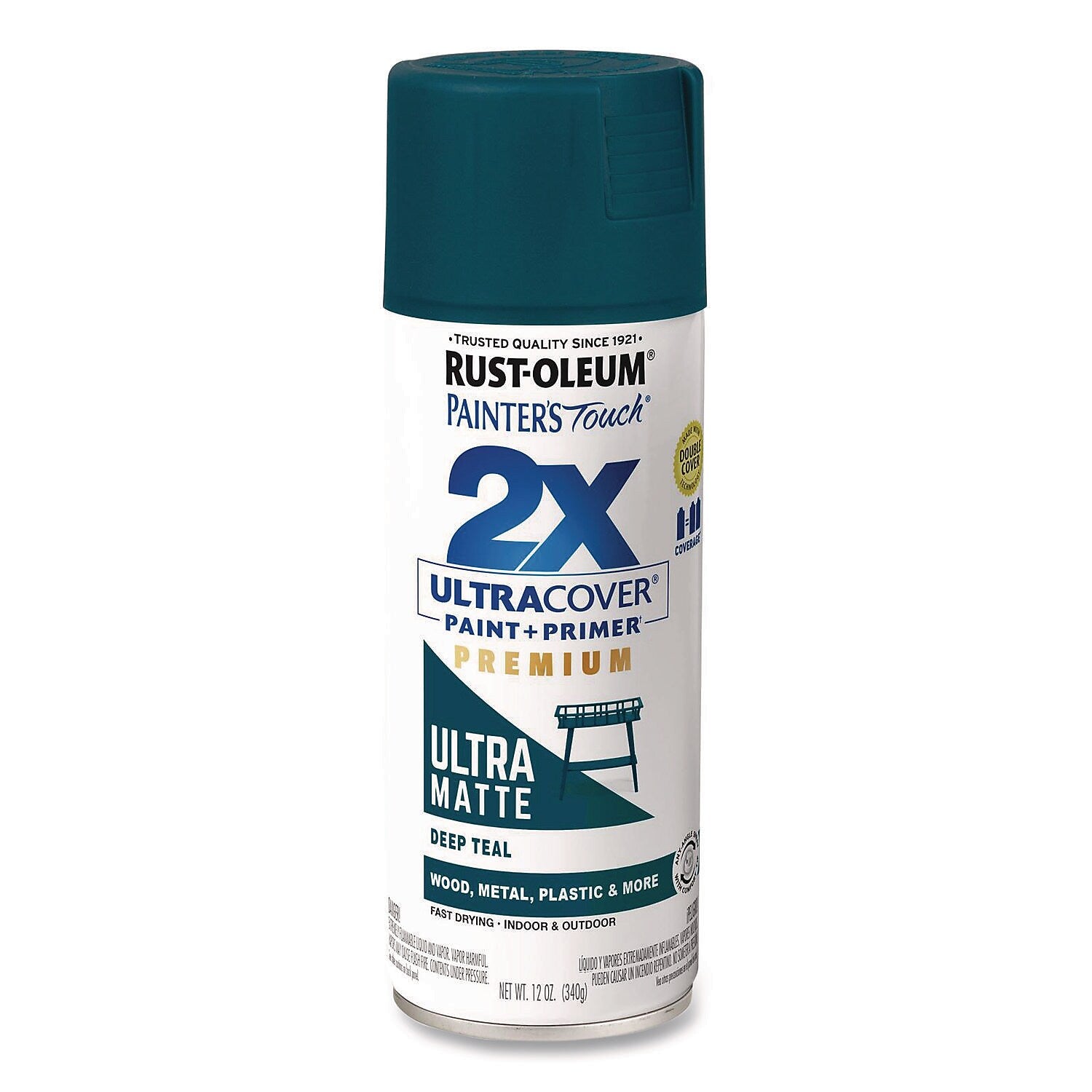 Rust-Oleum Painter's Touch 2X Ultra Cover Spray Paint, Teal, 12 oz., 6/Carton (331185)
