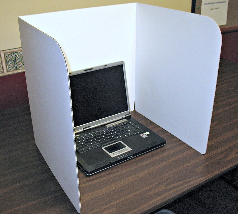 Classroom Products Foldable Cardboard Freestanding Privacy Shield, 20"H x 20"W, White, 20/Box (2020 WH)