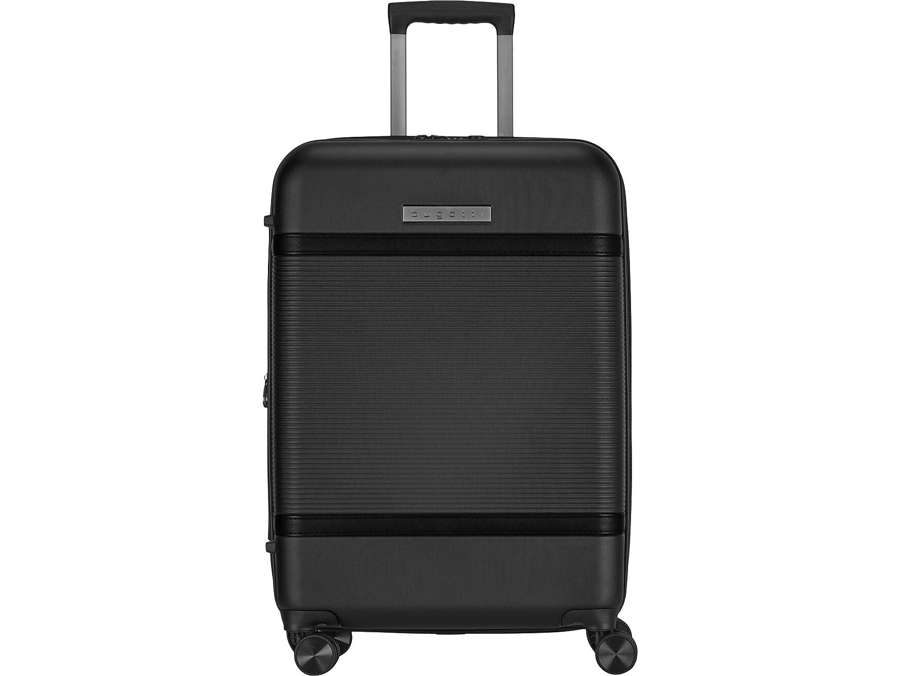 Bugatti Wellington 25.5" Hardside Suitcase, 8-Wheeled Spinner, TSA Checkpoint Friendly, Black (HLG5124-BLACK)