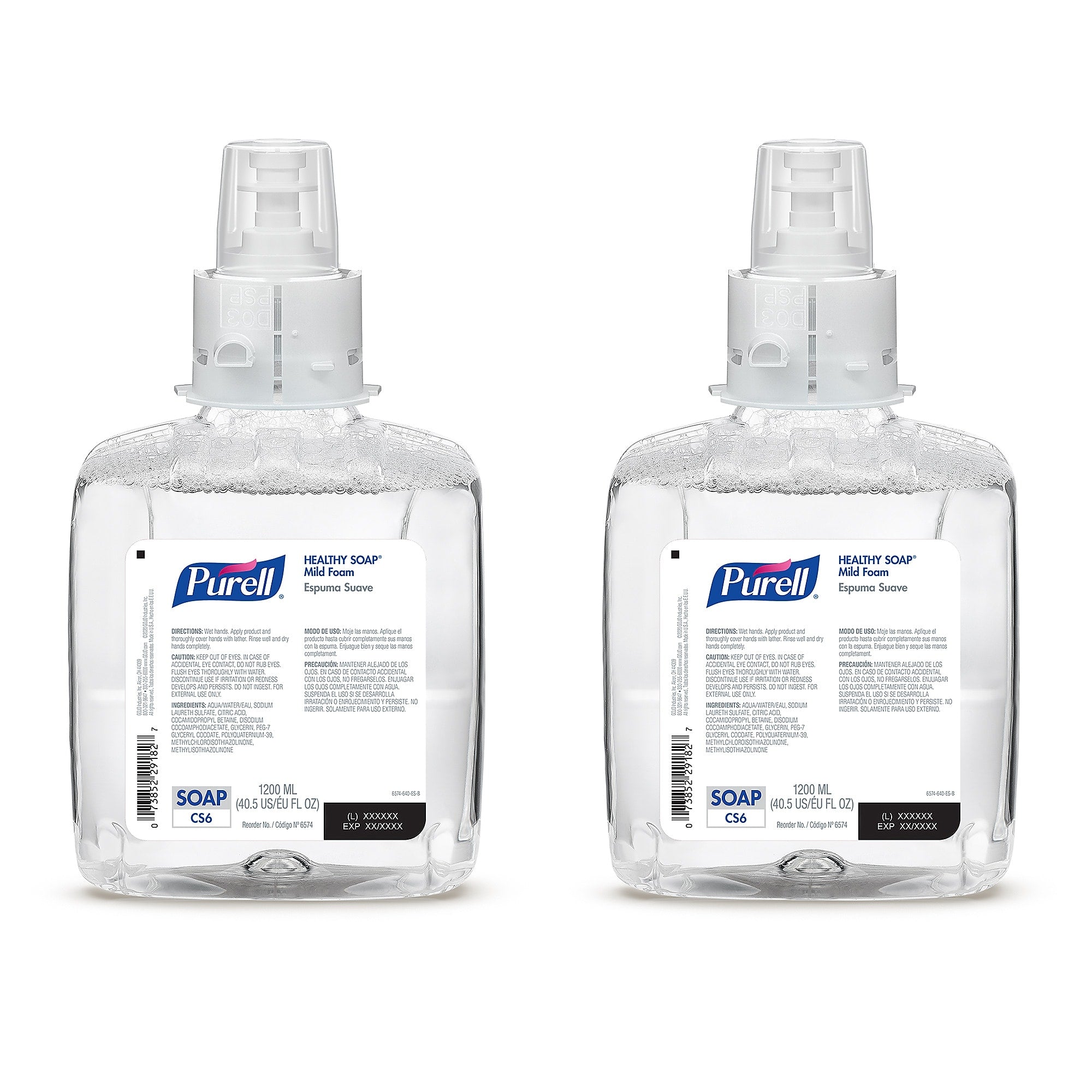 PURELL HEALTHY SOAP Foaming Hand Soap Refill for CS6 Dispenser, 1200 ml, 2/Carton (6574-02)